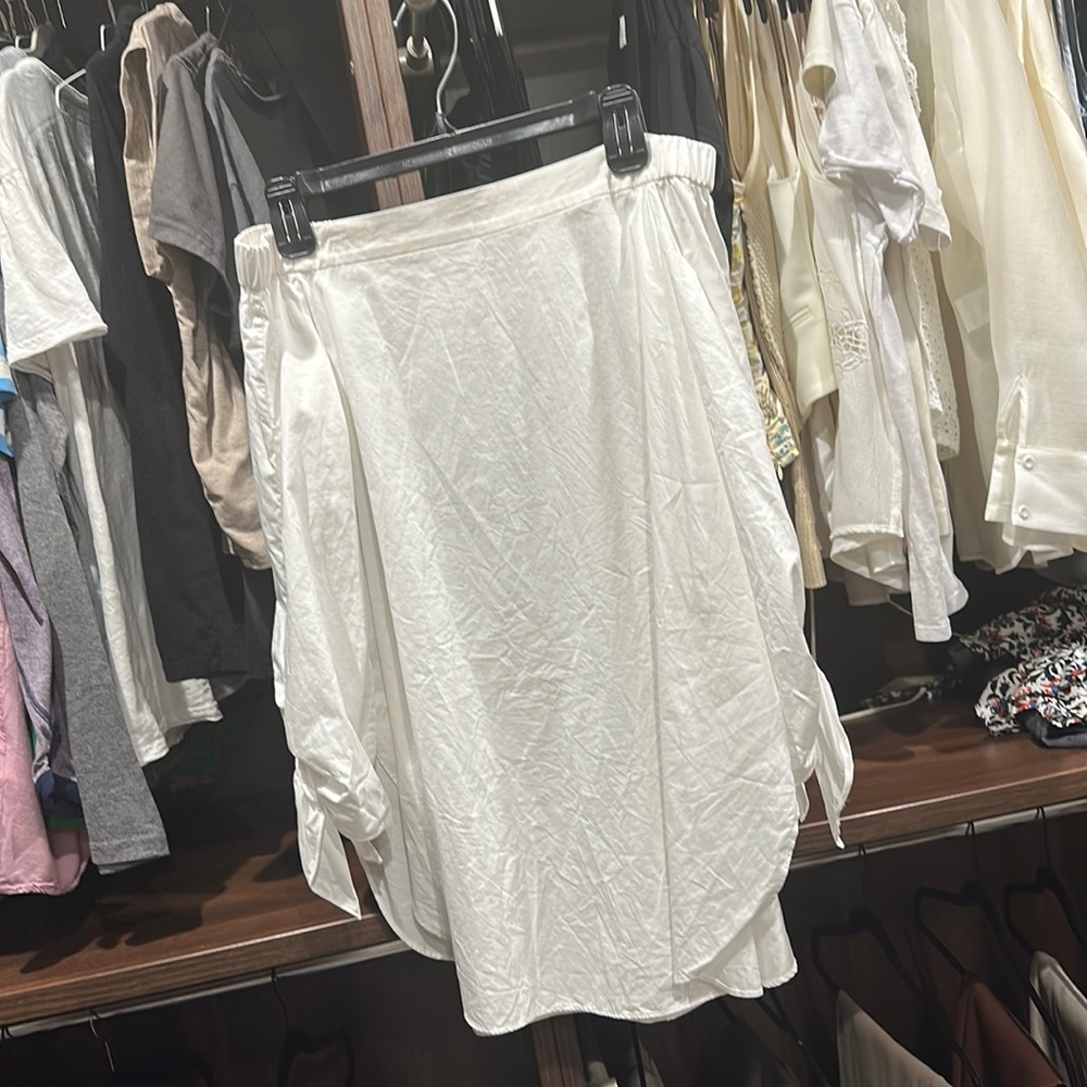 off The shoulder white top.